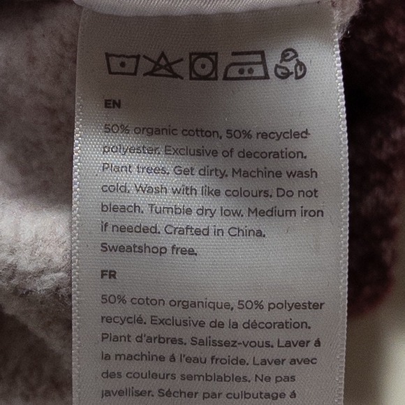 TenTree Hoodie Sweatshirt Womens Small Burgundy Heather Organic Cotton Eco Soft - Picture 8 of 9